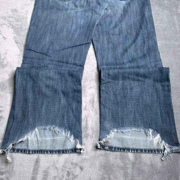 Mens 7 For All Mankind Relaxed Fit Distressed Jeans 33 Button Fly Medium Wash - Picture 5 of 10